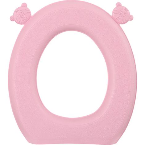 Coussin de siège de toilette universel chauffant en EVA avec tête de tigre autocollante - Rose quatre saisons (1/2)