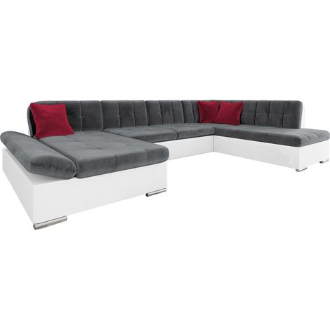 Canapé d'angle Comfivo Tilia I, Soft 017 + Kronos 22 + Kronos 02, Disponible, 345x205x76cm, 0