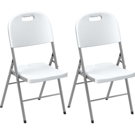 Set of Two Foldable Outdoor Chairs - White (1/5)