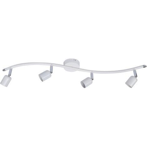 Plafonnier d'extérieur 4 spots en fer blanc – Culot GU10 – Indice de protection IP20 – Longueur 70 cm – Largeur 13.3 cm – Éclairage orientable
