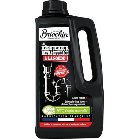 Déboucheur pour canalisations - A la soude - Naturel - Extra-efficace - Briochin