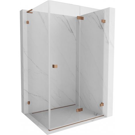 Mexen Lunar-F L cabina doccia pieghevole destra 100 x 90 cm, trasparente, oro rosa - 836L-100-090-60-00-P (1/5)