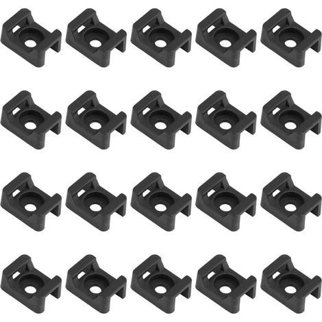 150 schwarze Kabelbinderhalter, Kabelbinderbasis zur Kabelorganisation, 23 mm x 16 mm (1/5)