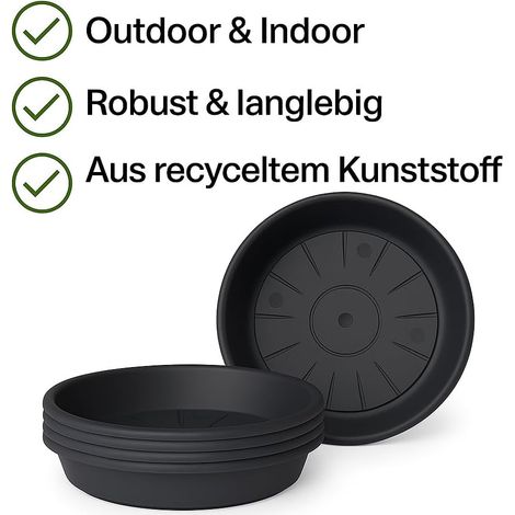 Soucoupe Ronde 10 cm Noire – Petit sous-Pot Rond Robuste et Durable (1/5)