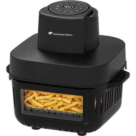 Friteuse a air sans huile en verre - CONTINENTAL EDISON - CEFR642G - 1600 W - 6 L et 4,2 L - Noir (1/5)