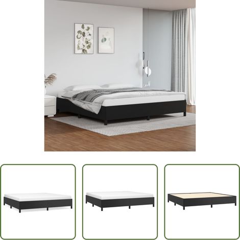 Kunstlederbett - Bettgestell Schwarz 200x200 cm Kunstleder (1/5)