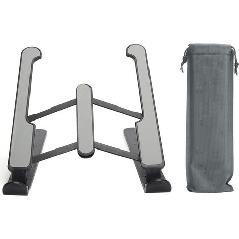 Support d'ordinateur portable 6 niveaux, support rafraîchissant pliable pour bureau, plateau surélevé réglable noir