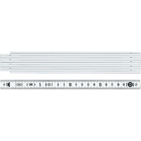 Mètre pliant bois 2m/16mm blanc FORTIS (1/3)