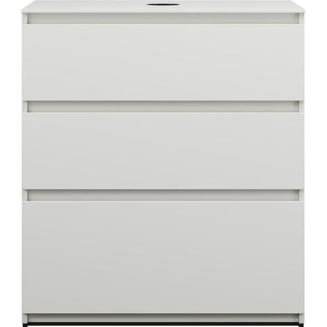 burgbad Lin20 mueble bajo para lavabo con consola, 3 extraíbles,