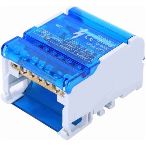 407 Terminal distribution box, DIN rail 4-level single-phase terminal (1/5)