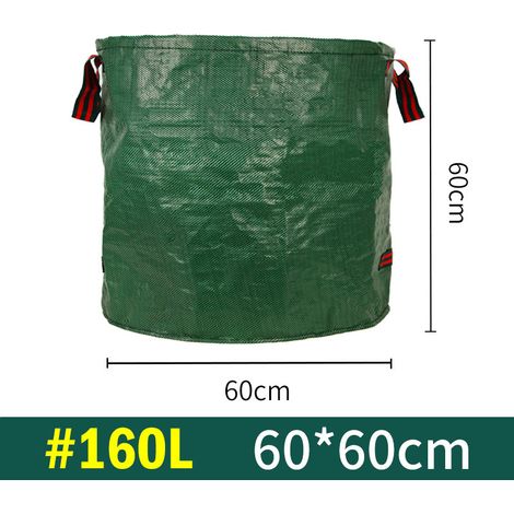 BBPETOPE Sac à déchets verts rond pliable 160L (60cm60cm), sac de collecte feuilles mortes grand volume pour jardin extérieur (1/3)