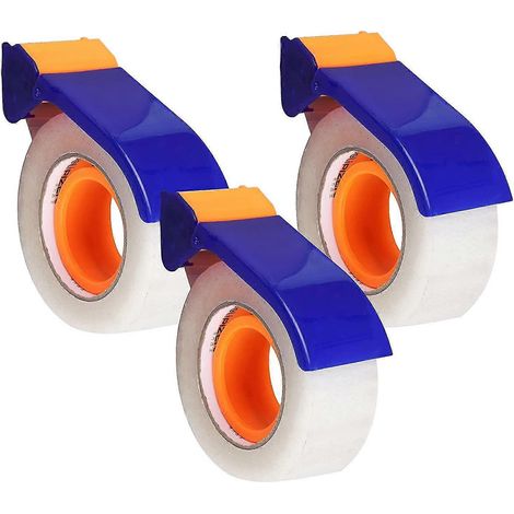 3er-Pack Verpackungsklebeband mit Abroller, Handabroller, ergonomischer, handlicher blauer Verpackungsklebebandabroller (1/5)