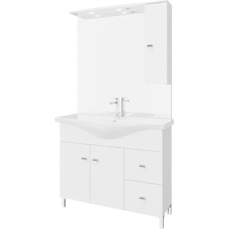 Mueble de baño completo suspendido 105 cm color blanco (1/3)