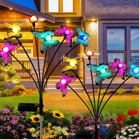 Lampe solaire bionique pour pelouse extérieure, lampe papillon décorative LED en fer forgé, lampe étanche pour cour extérieure, éclairage paysager de jardin (1/5)