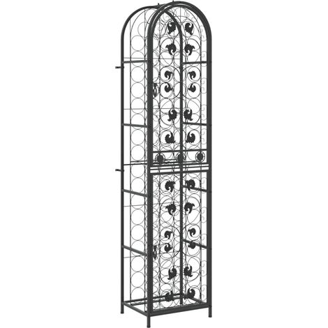 Weinregal für 73 Flaschen Schwarz 45x36x200 cm Schmiedeeisen vidaXL