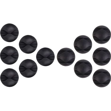 Clips et attache-cables murales Lot de 12 Clips Cable durable,range-cables et serre-cables,self-adhésif,organiseur et gestion de cable (1/4)