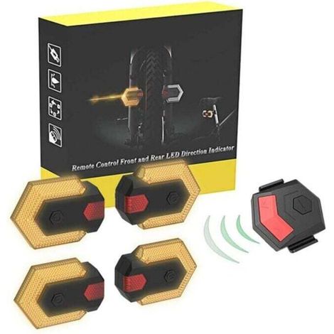 Crediri 1 Jeu de clignotants avant et arrière pour vélo avec télécommande sans fil (noir) –