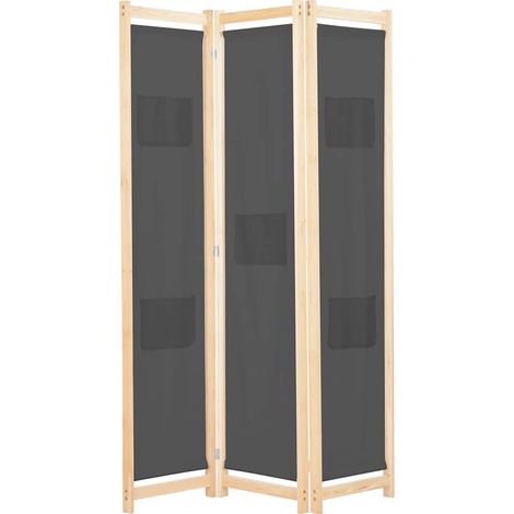 Cloison de séparation 3 panneaux-Paravent-Séparateur de pièce Gris 120x170x4 cm Tissu (1/5)