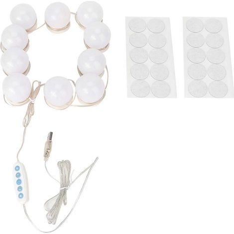 Paquete de 10 bombillas LED USB con 5 temperaturas de color para espejo de tocador de sobremesa
