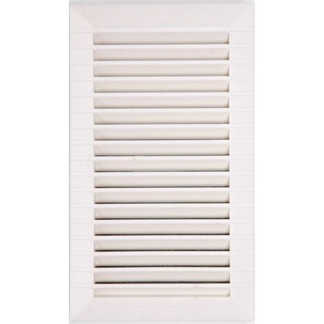 Grille aération VMC abs naturel 23 x 13.5 cm – Type à clipser – Passage d'air 105 cm² – Moustiquaire intégrée pour intérieur et extérieur