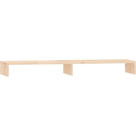 Support de Moniteur Rehausseur d'Écran Bureau en Bois de Pin Massif 100 x 27 x 10 cm (1/5)