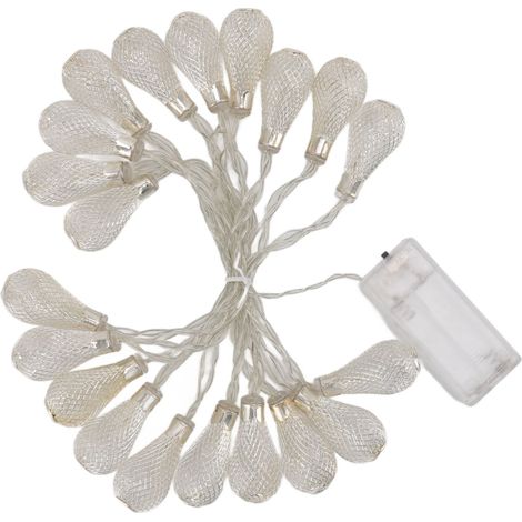 Ortviai Guirlande Lumineuse LED en Forme de Goutte d'Eau, 20 Ampoules, Étanche, pour Décoration Intérieure et Extérieure (1/5)