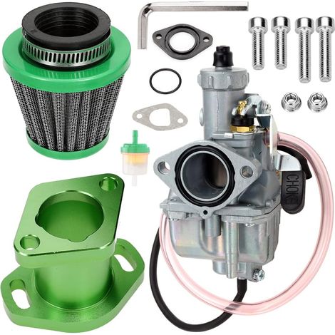 VM22 26 mm Vergaser, verbesserte Leistung, 38 mm Luftfilteradapter für Predator 212 cc 6,5 PS GX200 196 cc BK200 CT200U Baja MB165 MB200 Heat Mini Bike Go Kart, Blau