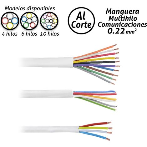 Manguera multihilo comunicaciones 0.22mm2 Cubierta blanca 10 Cubierta blanca 10