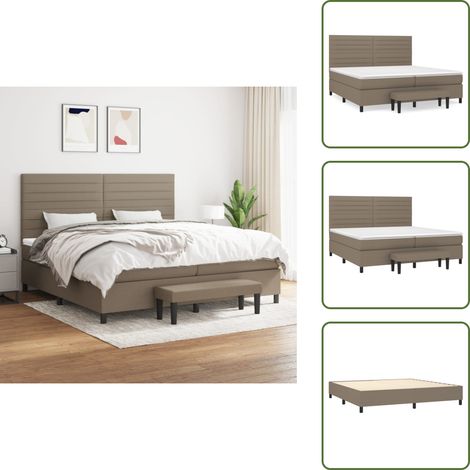 Materasso insacchettato - vidaXL Giroletto a Molle con Materasso Tortora 200x200 cm in Tessuto - Panca multifunzionale