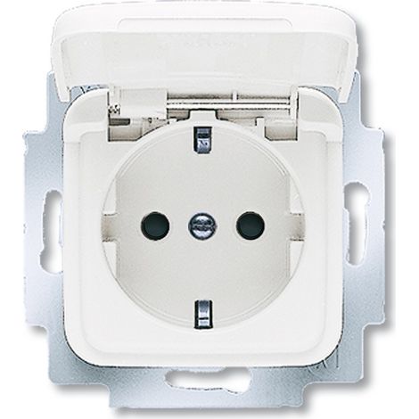 enchufe eléctrico busch-jaeger 20 eukb-214 protección táctil tapa abatible