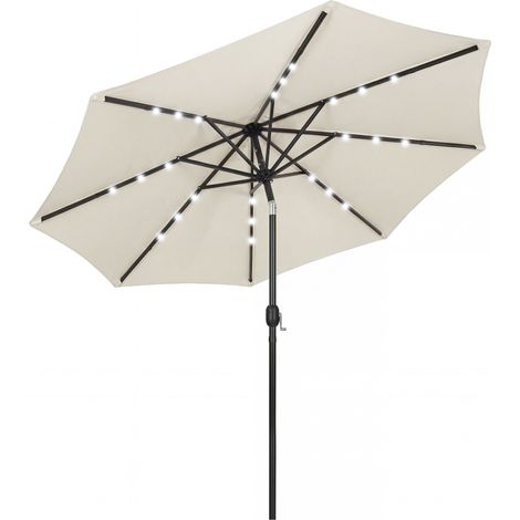 Outsunny 2.6 m Garden Parasol Umbrella with Light, Outdoor Patio Umbrella