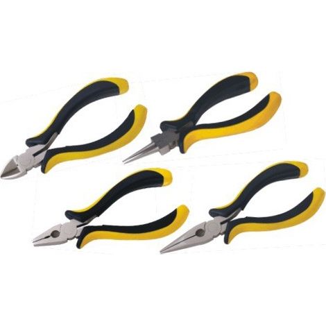 TEC HIT 170404 - Jeu 4 Mini pinces gainées - Manche Bi-matiere - Finition satinée