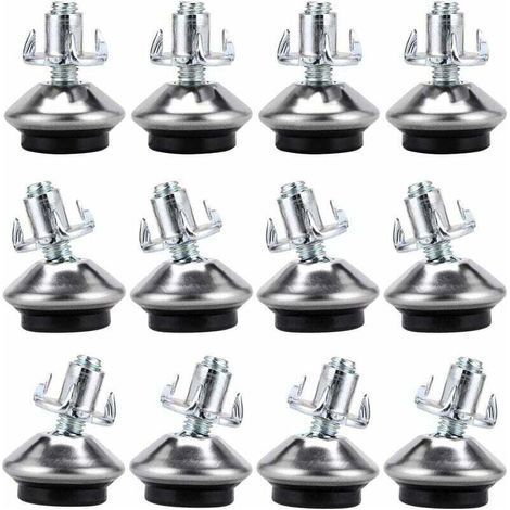 Adjustable Swivel Leveling Legs M6 12 Heavy Duty Furniture Table Legs Swivel Leveling Feet with Swivel T-Nut Heavy Duty Leveling Feet for Workbench, DIY Projects (1/4)