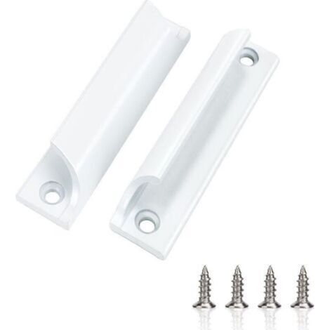 Aluminum Alloy Handle Sliding Door Handle Balcony Door Handle Cabinet Drawer Handle for Windows, Furniture Hardware with Screws(White 2pcs) (1/4)