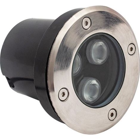 Spot LED encastrable au sol, 3 W, blanc chaud, pour éclairage d'extérieur, d'allée, de jardin, de terrasse et d'escalier (1/5)