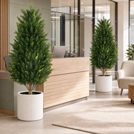 Artificial Cypress Tree, 92 cm, Weatherproof, 2-Pack (1/5)