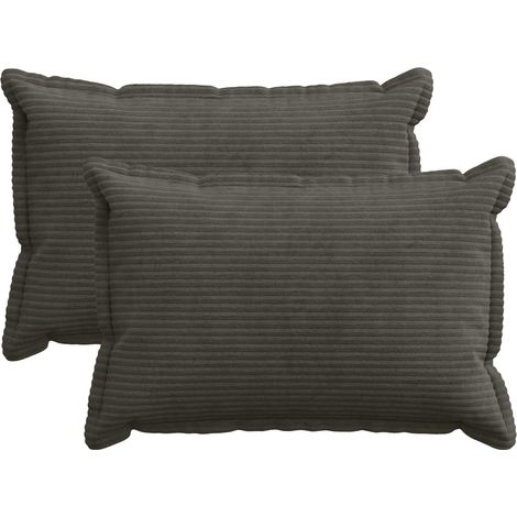 Funda de almohada 2 uds. HOUTEN Gris antracita 50 x 75 cm pana vidaXL