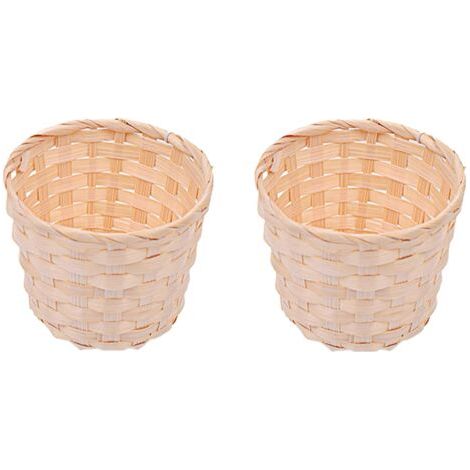 2 Pièces Panier De Finition Panier De Rangement Tissé à La Main Panier De Rangement Pour Articles Divers De Bureau Panier Tressé Pour Le Stockage Paniers Pour Décor Bambou Beige (1/5)