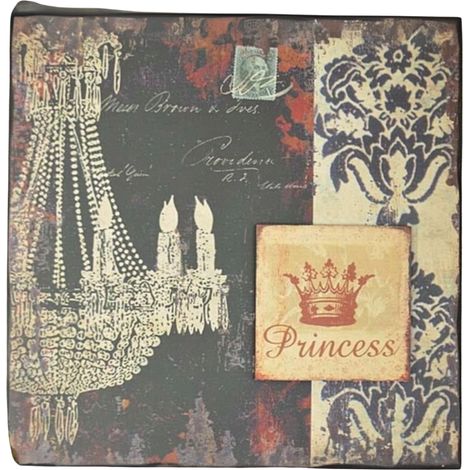 Quadro provenzale con la scritta "Principessa" - Decorazione unica per la cameretta di una bambina. (1/5)