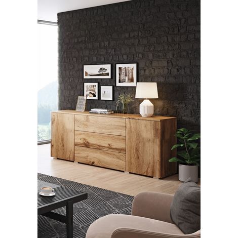 Bratex – Commode enfant 150 cm – Meuble à tiroirs en panneau laminé – Glissières télescopiques – Design moderne sans poignées