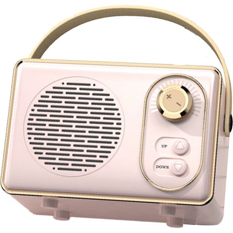Tragbarer Retro-Lautsprecher mit klarem Klang, pinkfarbener Vintage-Lautsprecher, Mini-Bluetooth-Lautsprecher für Zuhause, Reisen, Outdoor-Aktivitäten, Geschenkidee (1/5)
