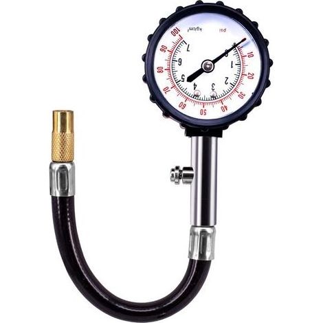 Manometro per pneumatici portatile ad alta precisione con tubo lungo per auto e moto. (1/5)