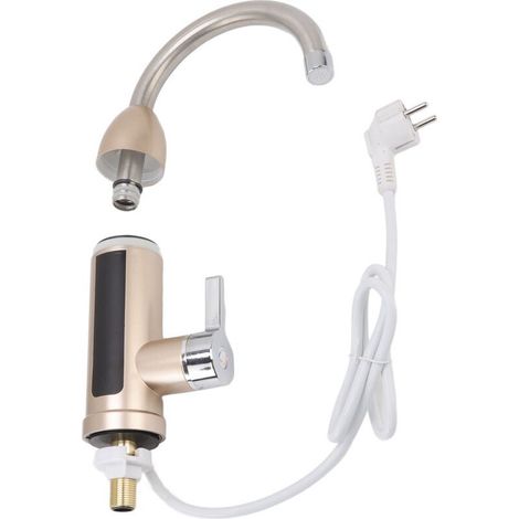 Robinet de chauffe-eau instantané 3000W rotatif électrique robinet d'eau chaude et froide en acier inoxydable robinet électrique pour cuisine salle de bains prise ue 220V