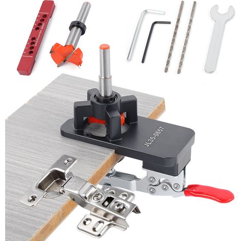 Enowelir Gabarit De Perçage Pour Charnière Dissimulée 35mm Outil Réglable Serrage Rapide Pour Meubles Armoires Bricolage Rénovation Maison Atelier (1/4)