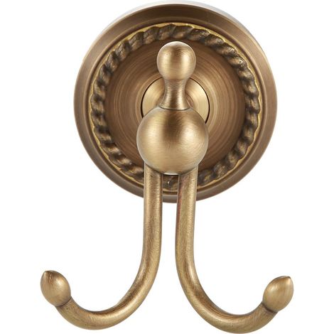 Ganci portasciugamani da bagno antichi in ottone, doppio portasciugamani da parete, appendiabiti per vestiti, cappotti, cappelli e borse, accessorio per il bagno.