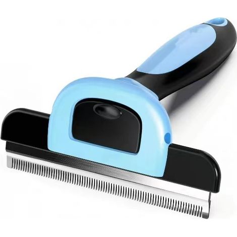 bleu Brosse pour Chien & Chat Brosse de Toilettage, Outil de Brossage Professionnel et Peigne de Toilettage pour Toutes Races de Chiens, Chats avec Poils Courts ou Longs, Moyen et Grand (1/5)
