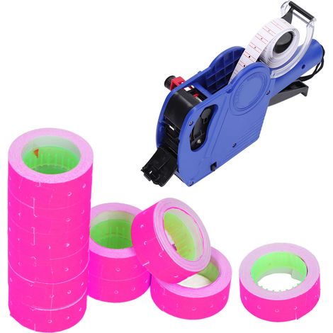 MX5500 Preisschildpapier (3 Rollen pro Packung, 15.000 Blatt pro Packung), einreihiges Supermarkt-Preisschildpapier 2112MM, rot-rosa. (1/5)