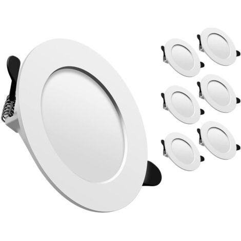 Green Mobility-Spot encastrable LED extra plat 35mm – 9W 900lm blanc froid 6000K – Installation directe AC220V – Lot de 6 pour salon cuisine couloir (1/5)