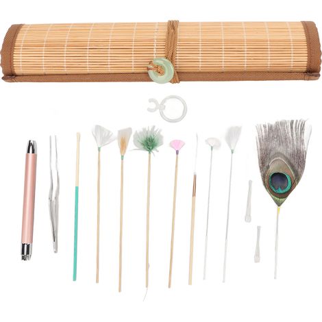 Kit de Massage pour Oreilles avec 8 Bâtons à Plumes pour Éliminer la Fatigue et Nettoyer les Oreilles Professionnellement (1/5)