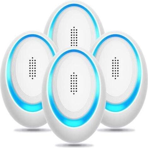 Lot de 4 répulsifs à ultrasons pour insectes, piège électronique à souris pour l'intérieur, insert répulsif contre les moustiques et les araignées, répulsif efficace contre les rongeurs (1/4)